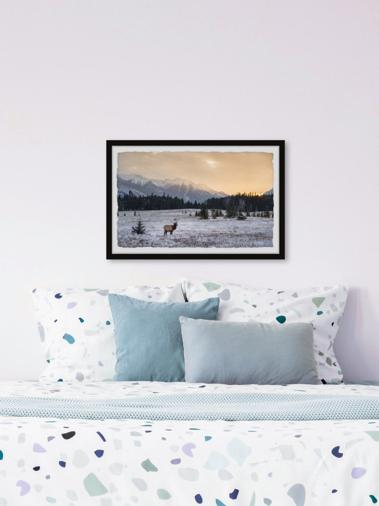 "Snowy Winter" Framed Painting Print, 36x24