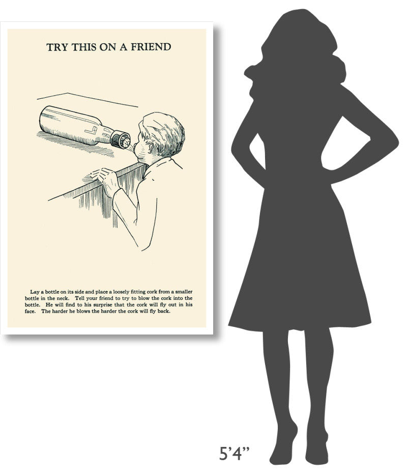 "Try This on a Friend - Corked" Digital Paper Print by Retromagic, 31"x46"