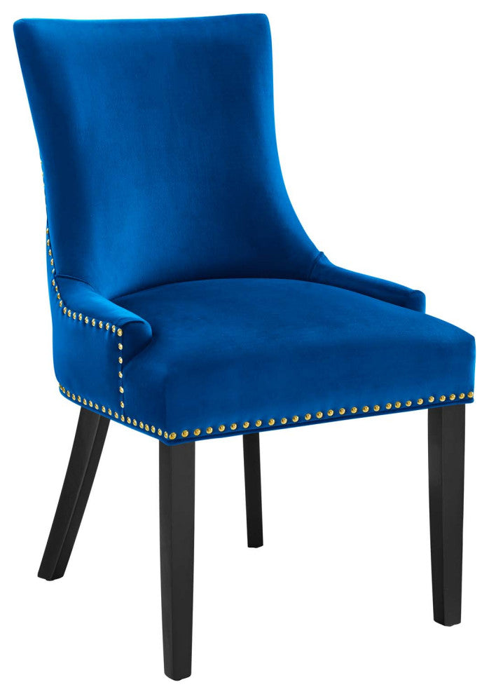 Marquis Performance Velvet Dining Chairs, Set of 2, Navy