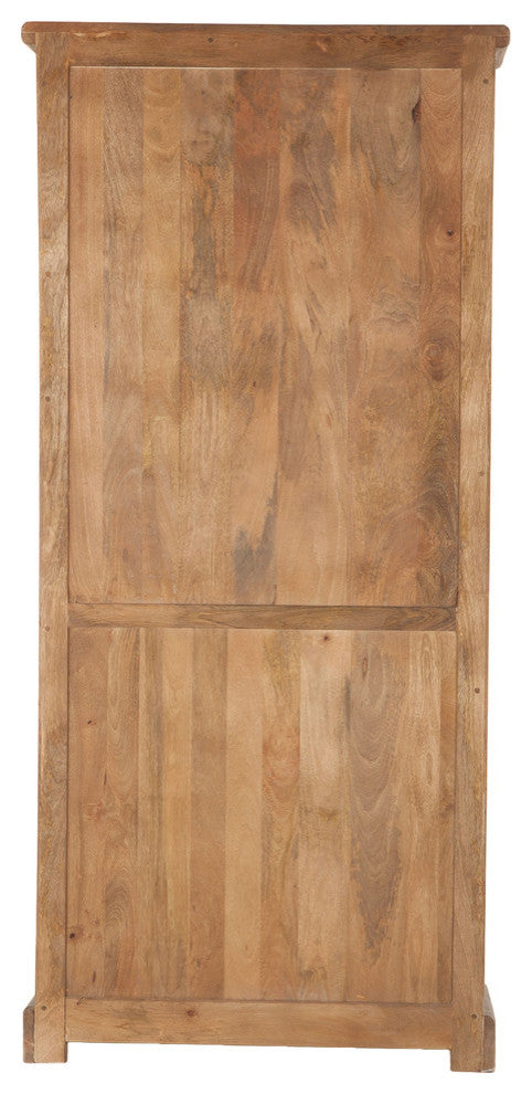 Pengrove 38-Inch Wide Mango Wood Cabinet with Carved Lattice Work Doors
