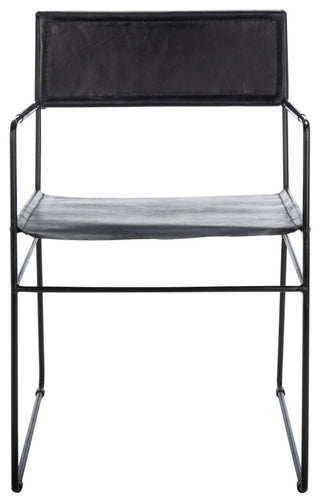 Safavieh Alyx Leather Dining Chair, Black