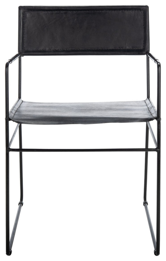 Safavieh Alyx Leather Dining Chair, Black