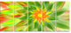 Dancing Green Fractal Flower, Floral Canvas Art Print, 60"x28", 5 Panels