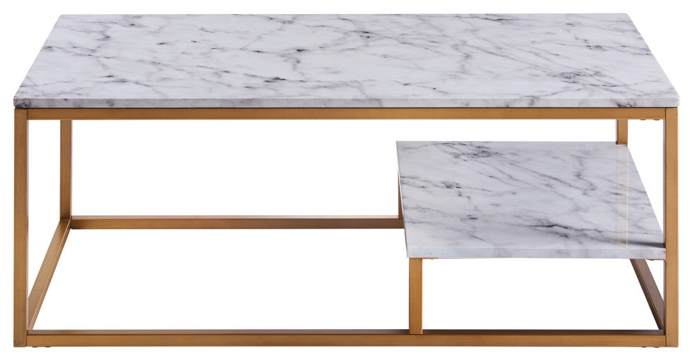 Marmo Coffee Table with Faux Marble Top