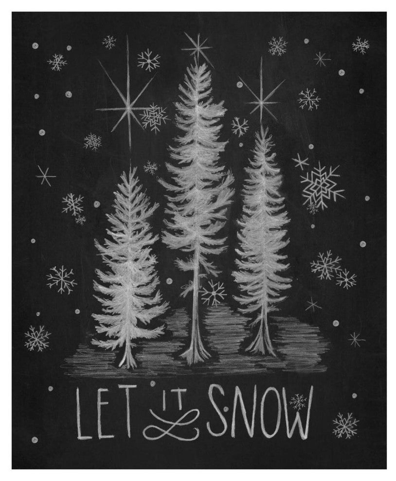 "Chalkboard Holiday Trees I" Digital Paper Print by Mary Urban, 22"x26"