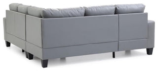 Glory Furniture Newbury Faux Leather Sectional in Gray