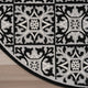 Nourison Aloha 7'10" Round Black White Contemporary Area Rug