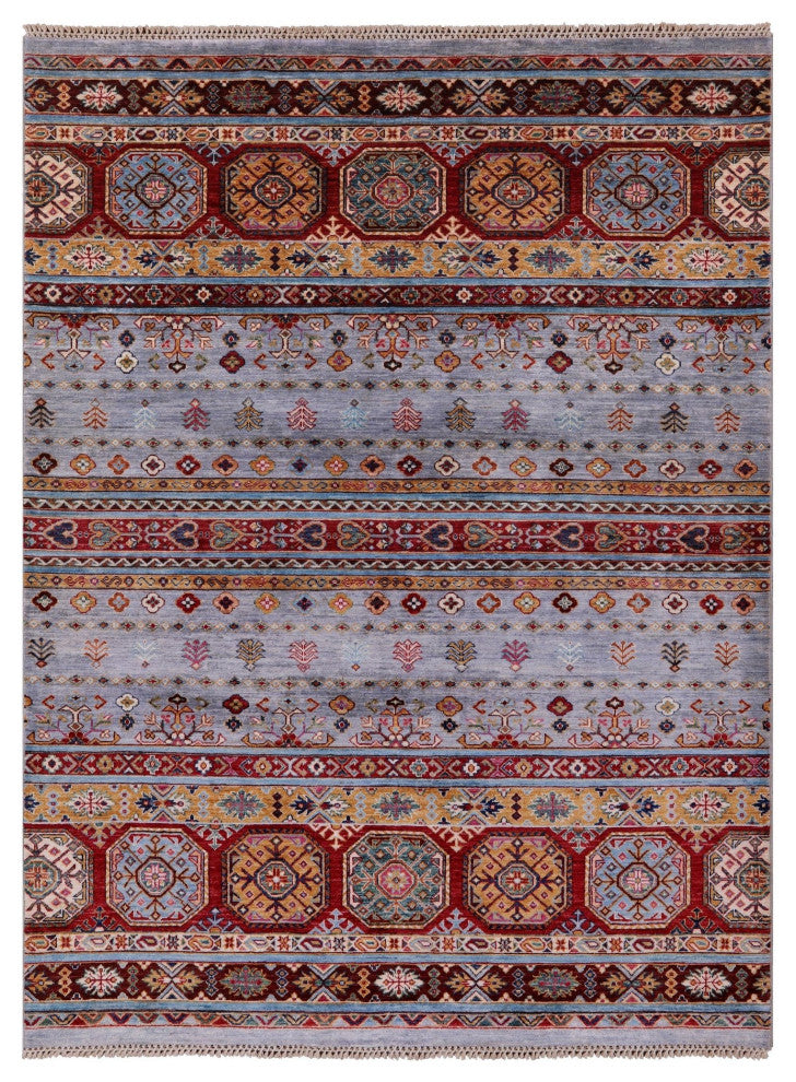Hand Knotted Khorjin Super Kazak Rug 5' 9" X 7' 10" Q7671