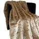 Plutus Brown Gold Rabbit Faux Fur Luxury Throw Blanket, Throw 60"W x 84"L