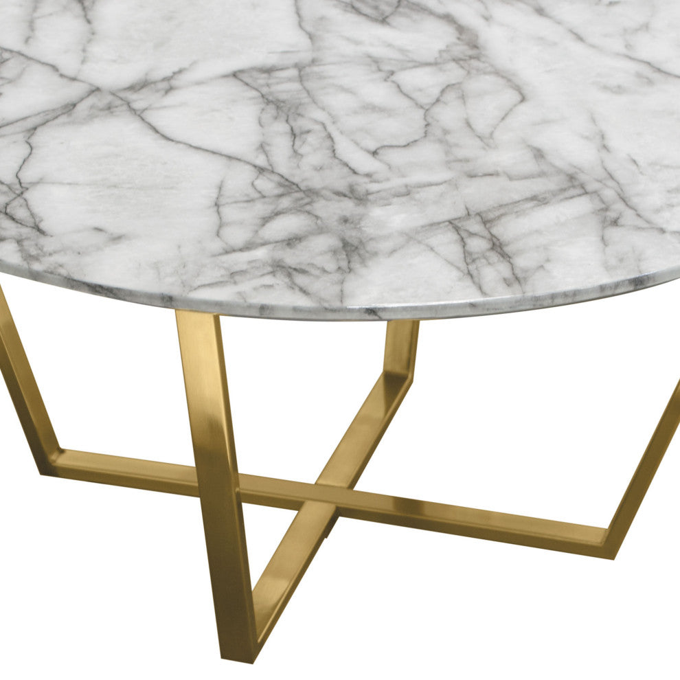 Vida 35" Round Cocktail Table, Gray