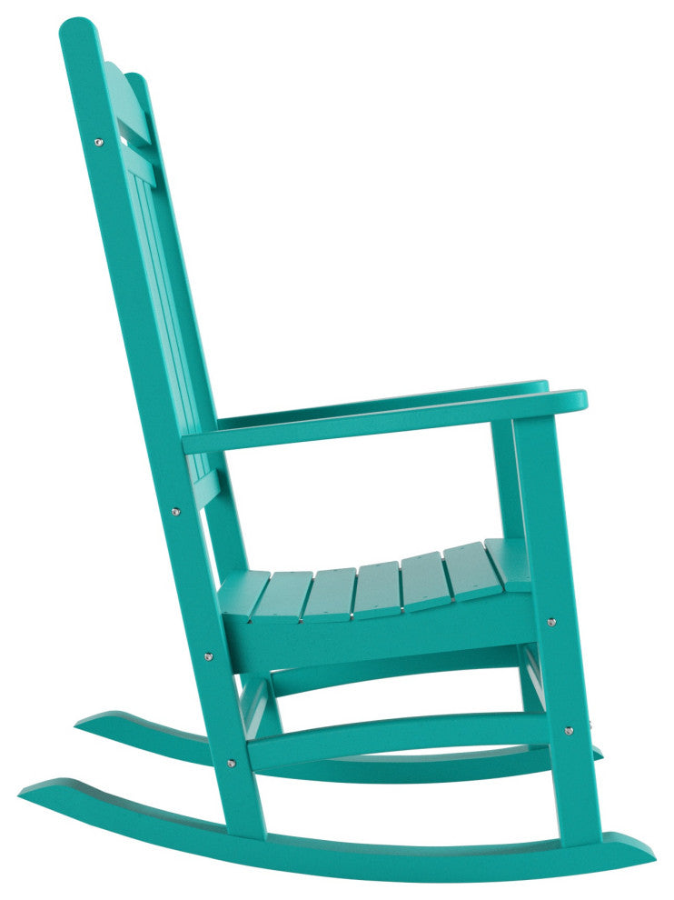 WestinTrends HDPE Outdoor Patio Adirondack Rocking Chair, Classic Porch Rocker, Turquoise