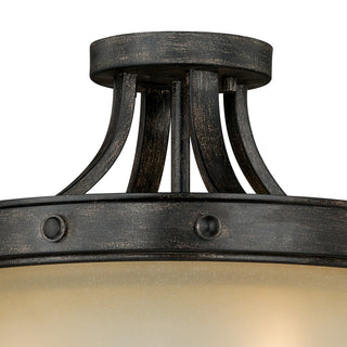 Halifax 14.5" Semi Flush Ceiling Light Black Walnut