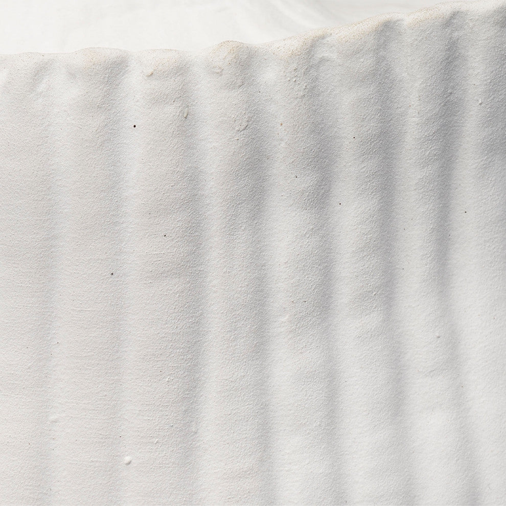 Plunge Ceramic Decorative Vessel, White