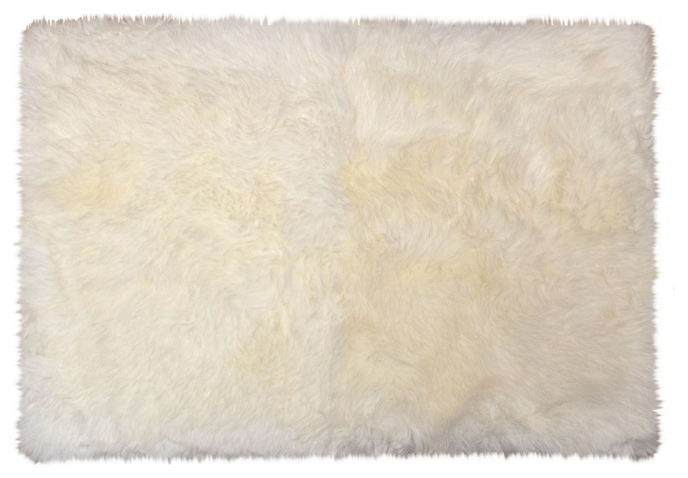 3' X 5' Natural Rectangular Sheepskin Area Rug