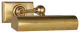 Cabinet Maker's Picture Light, 1-Light, Hand-Rubbed Antique Brass, 8"W