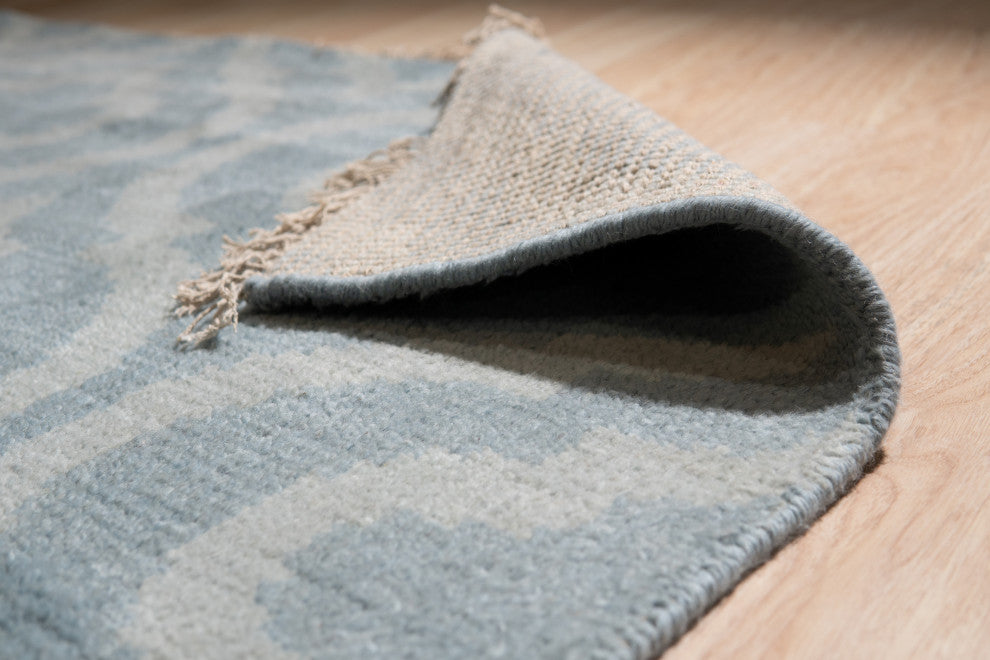 Aqua Contemporary Trellis Moroccan Area Rug