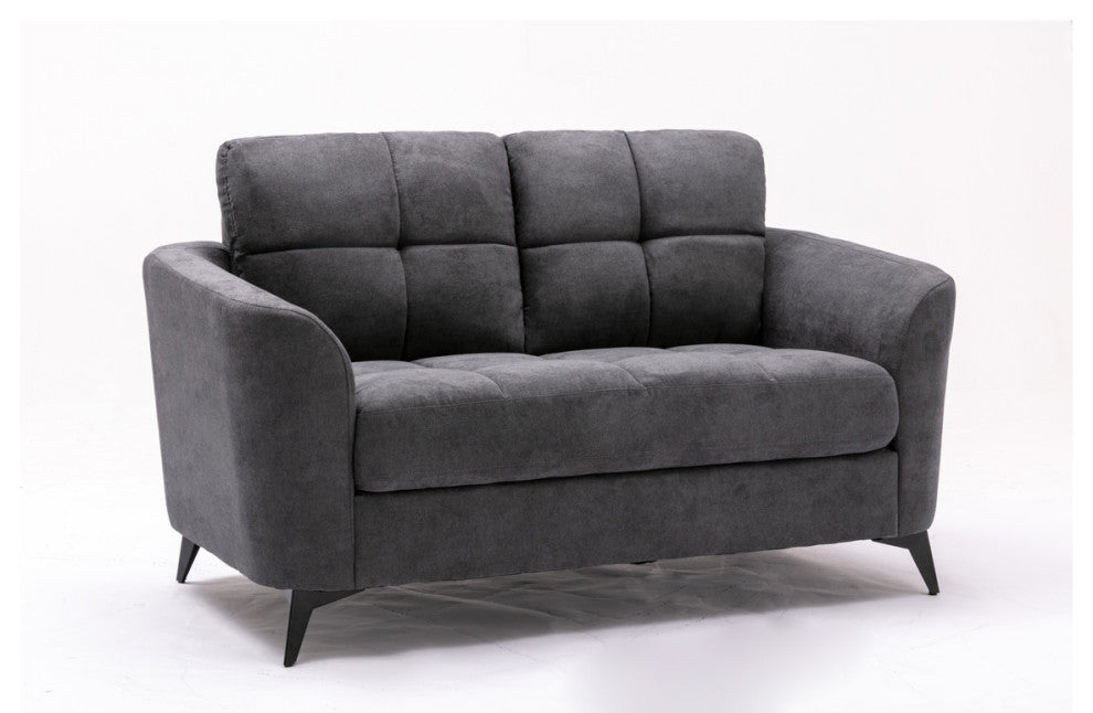 Callie Woven Fabric Loveseat, Gray