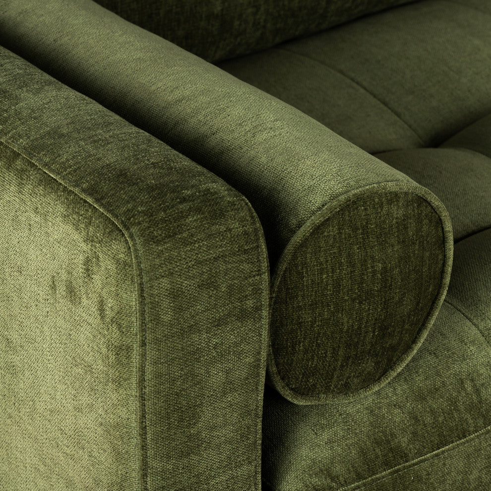 Poly and Bark Napa Velvet Sofa, Distressed Green Velvet