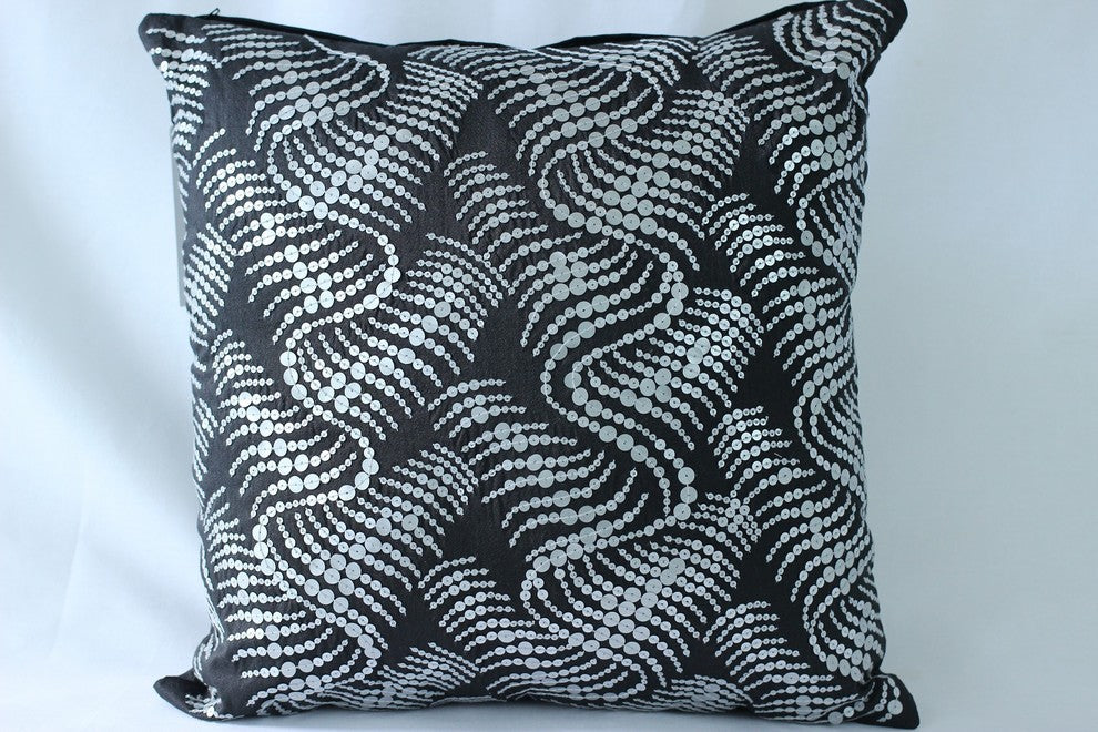 Polyester Pillow With Seqence Embroidery.