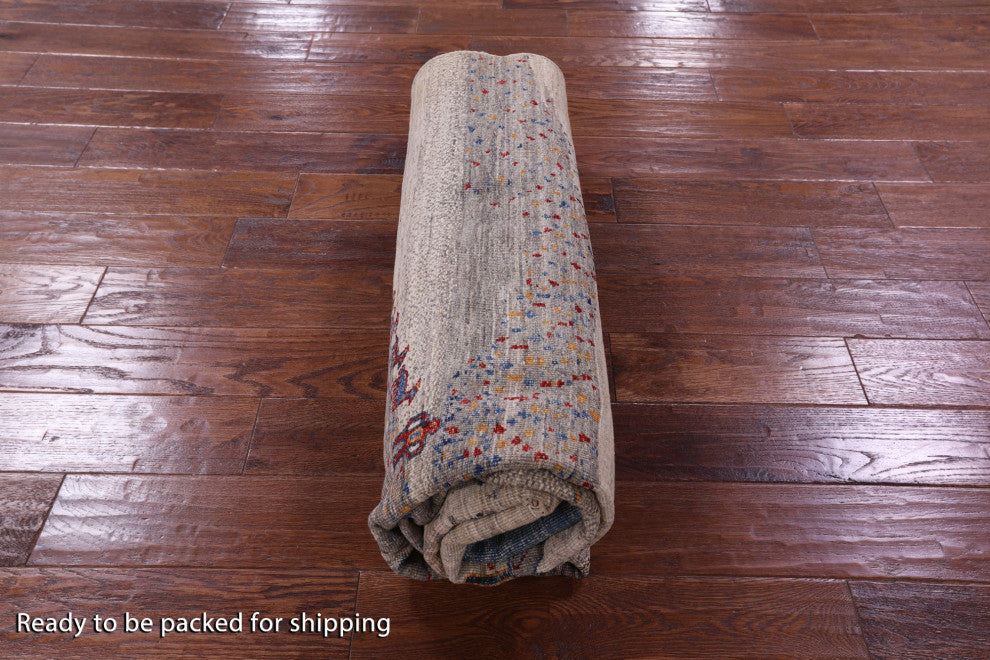 5' 7" X 8' 0" Handmade Persian Tribal Gabbeh Wool Rug - Q12419
