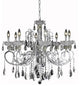 Elegant Aria Dining Room Light, Chrome Finish With Royal Cut Crystal