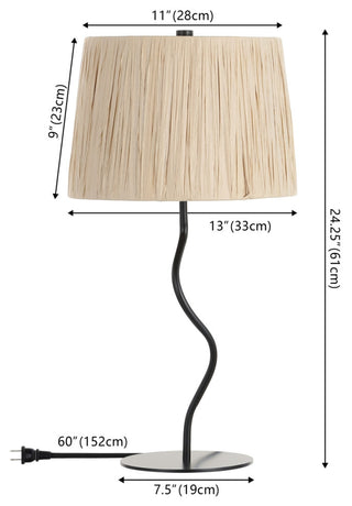 Safavieh Ziggi 24.25" Table Lamp, Black/Natural