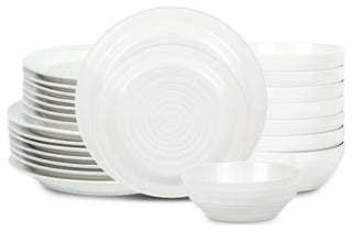 Stone Lain Orbit Stoneware 24-Piece Dinnerware Set, White