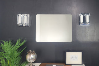 Fredrick Rectangular Modern Frameless Wall Bathroom Vanity Mirror, 19w X 27h