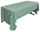 LA Linen Rectangular Gingham Checkered Tablecloth, Hunter Green, 60"x126"