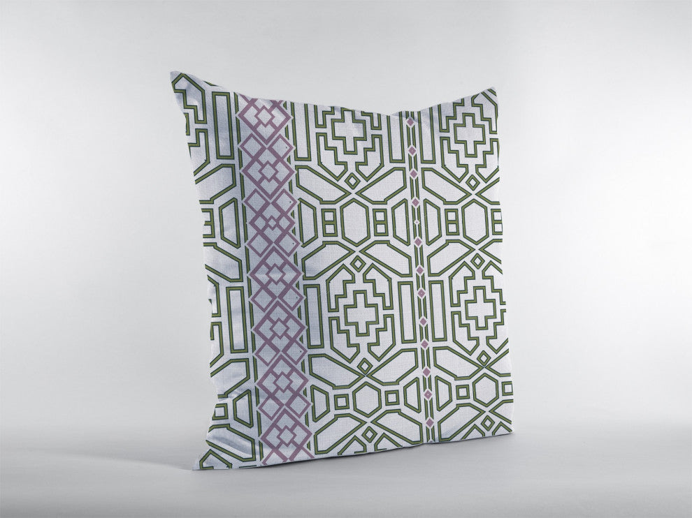 20" White Bird Maze Zippered Throw Pillow