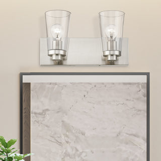 Cityview 2 Light Brushed Nickel Vanity Sconce