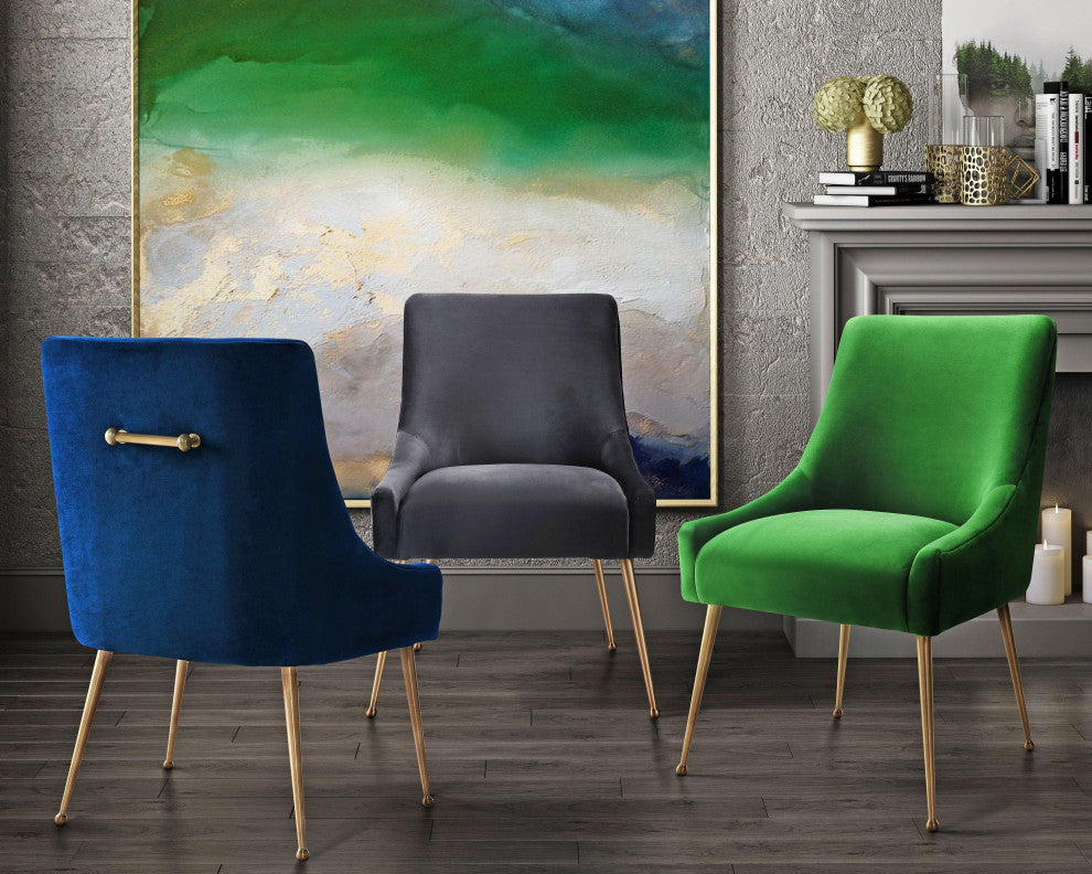 Beatrix Green Velvet Side Chair - Green