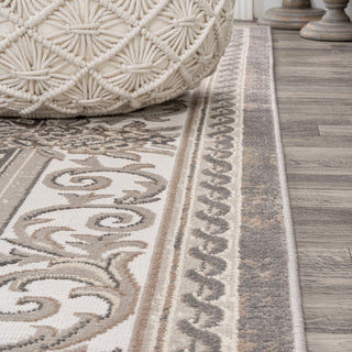 Rosalia Cottage Medallion Area Rug, Gray/Ivory, 8x10