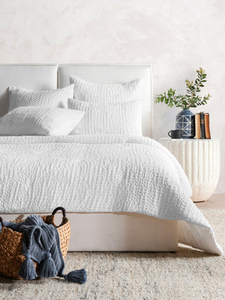 Claire Linen Quilt by Kosas Home, White, King