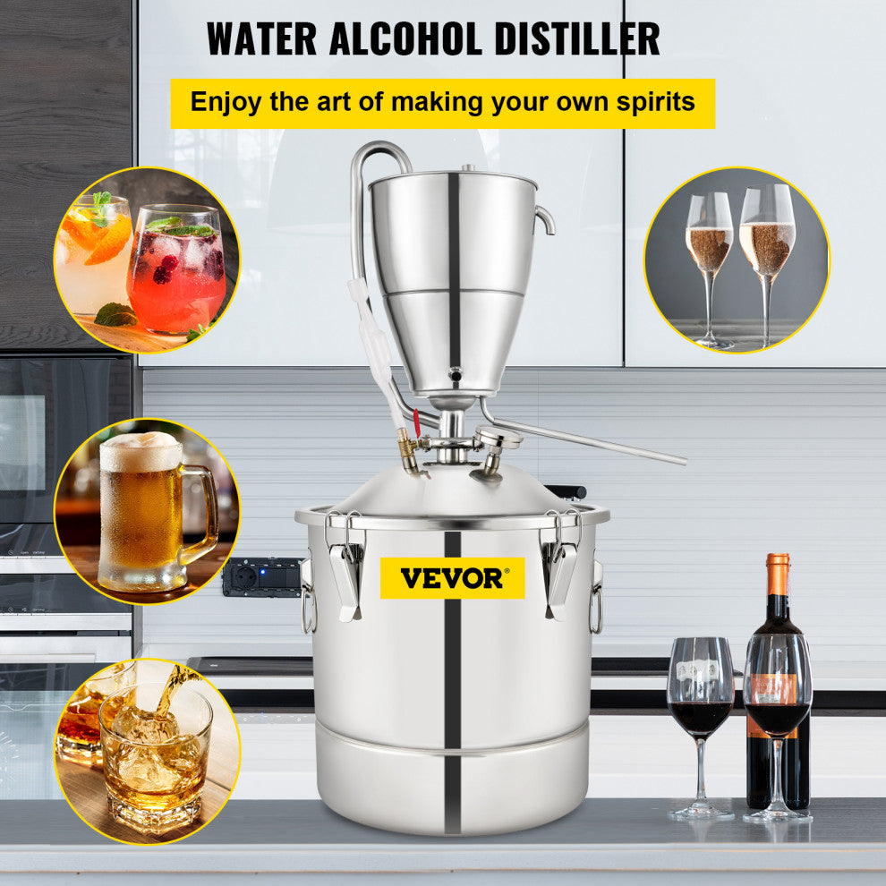 Water Alcohol Distiller 8 Gal/30 L Stainless Steel Still Home Distillery Kit