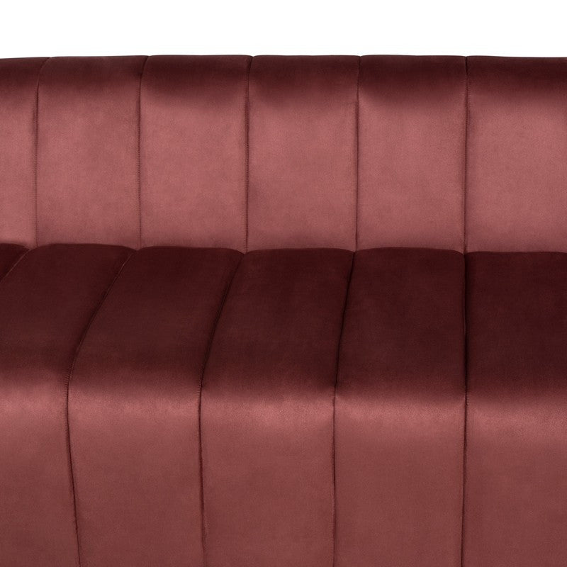 Coraline Sectional Sofa, Left Facing L Microsuede Fabric, Chianti