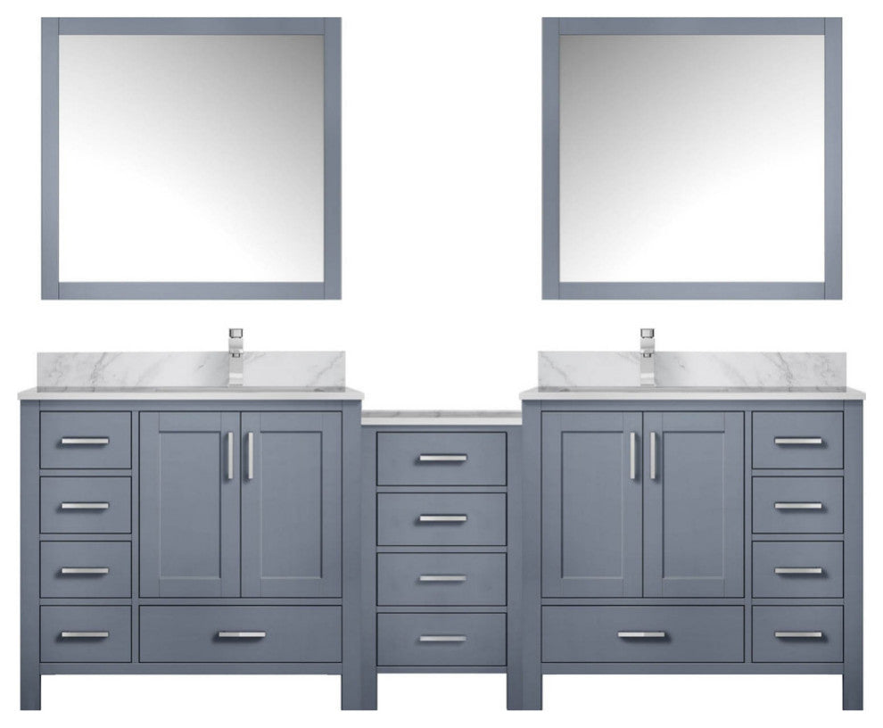 Lexora Coraline Double Bath Vanity Dark Gray 92 With Countertop, Faucet & Mirror