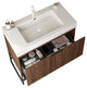 Plywood Freestanding Bathroom Vanity Set with Integrated Acrylic Sink, Walnut, 36in