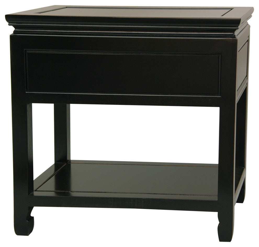 Rosewood Bedside Table, Antique Black