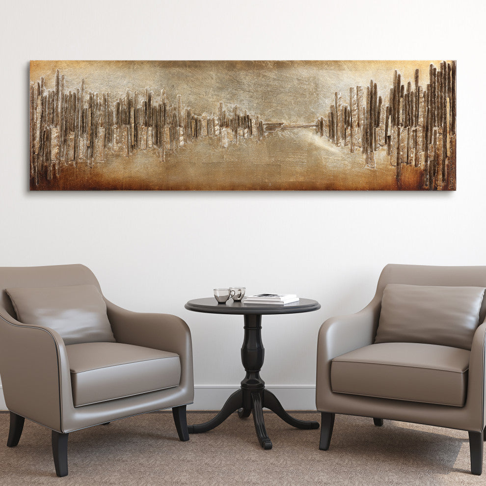Passages Mixed Media Hand Painted 3D Rugged Wooden Wall Art 72"x22"