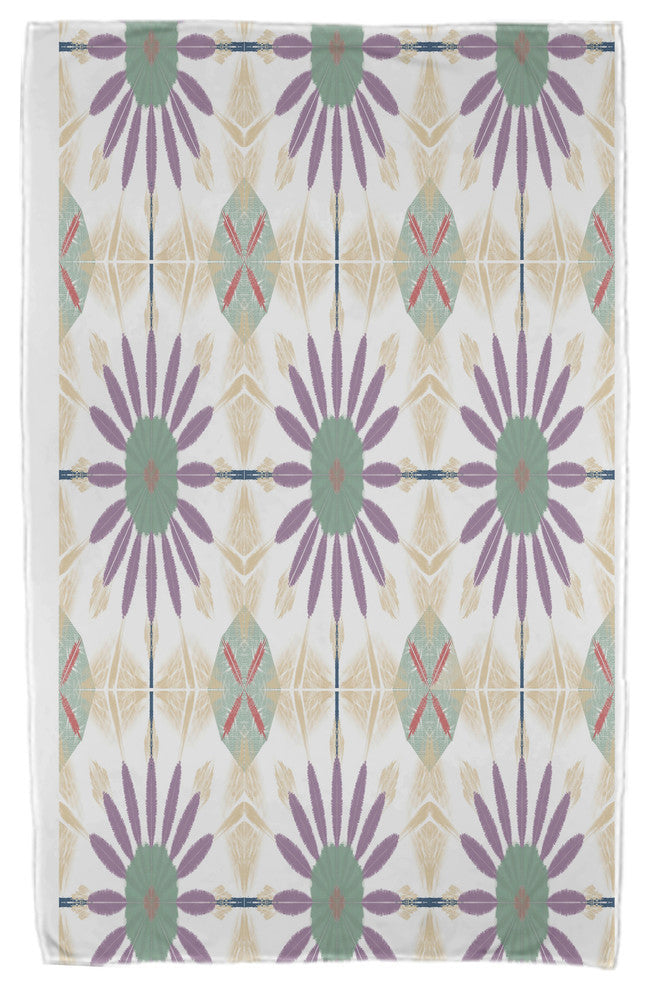 30x60" Chaney, Geometric Print Beach Towel, Green