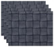 18"x14" Basketweave, Geometric Print Placemat, Gray, Set of 4