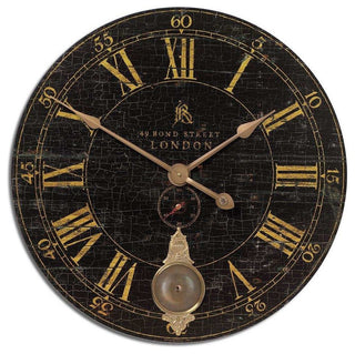 Uttermost Bond Street 30" Black Wall Clock