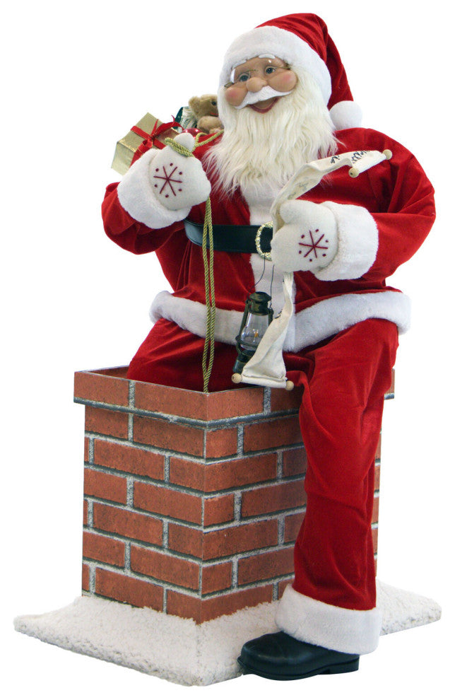 4'' Music and Motion Santa Claus, the Chimney, Holiday Home Decor