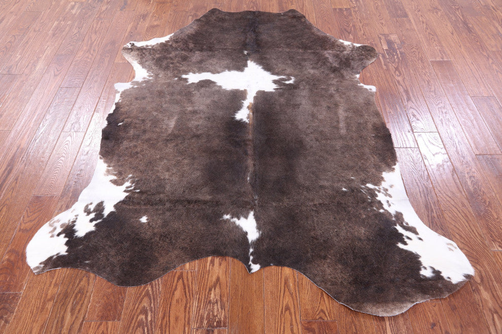 6' 11" X 5' 9" Organic Natural Hair-On Cowhide Area Rug C1600