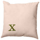 16"x16" Modern Monogram Decorative Throw Pillow, Olive
