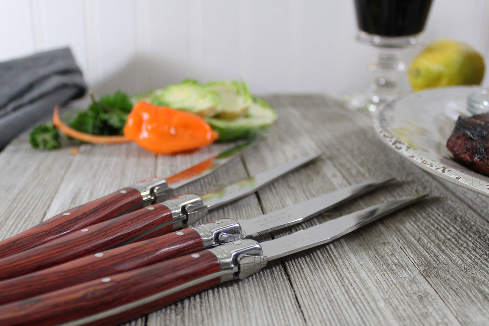 Laguiole Pakkawood Steak Knives, Set of 4
