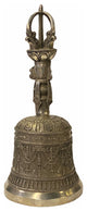 Handmade Silver Bronze Color Metal Tibetan Ritual Bell Display Hws1833