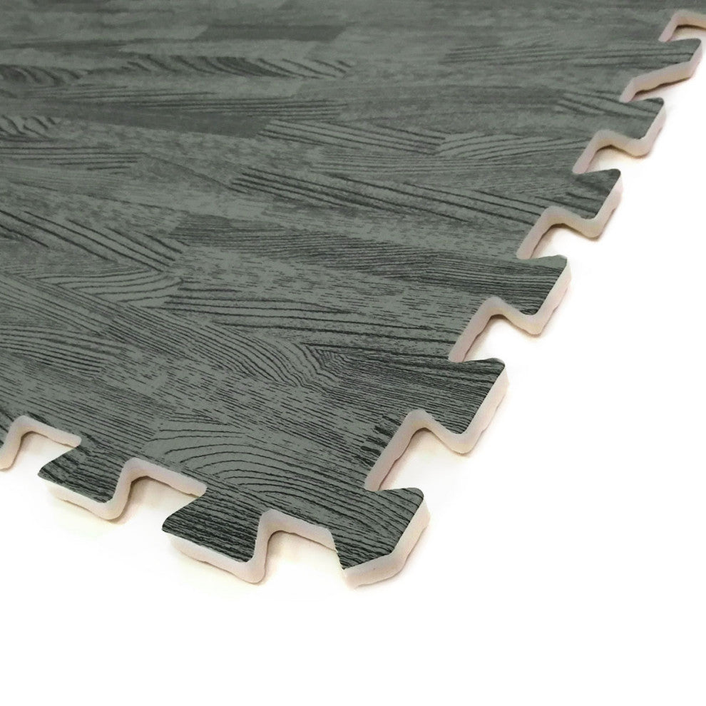 100 Square Foot EVA Sea Haze Grey Wood Grain Foam Interlocking Mat