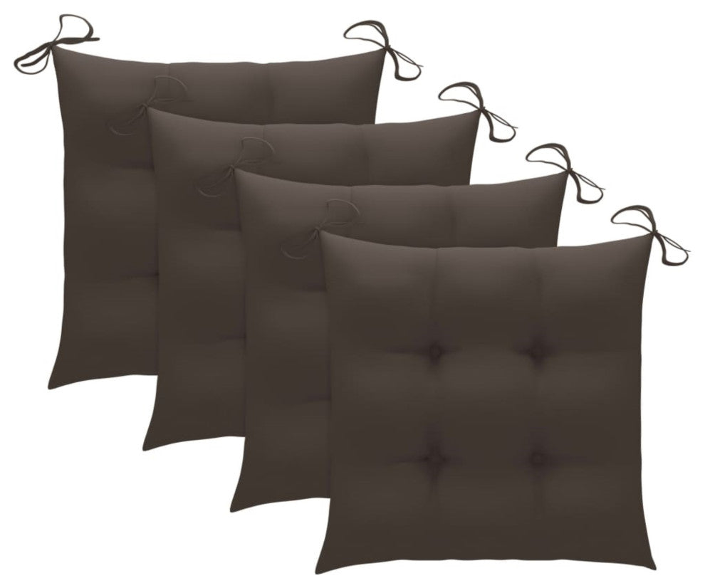 Vidaxl Garden Chairs, Set of 4, With Taupe Cushions Solid Teak Wood